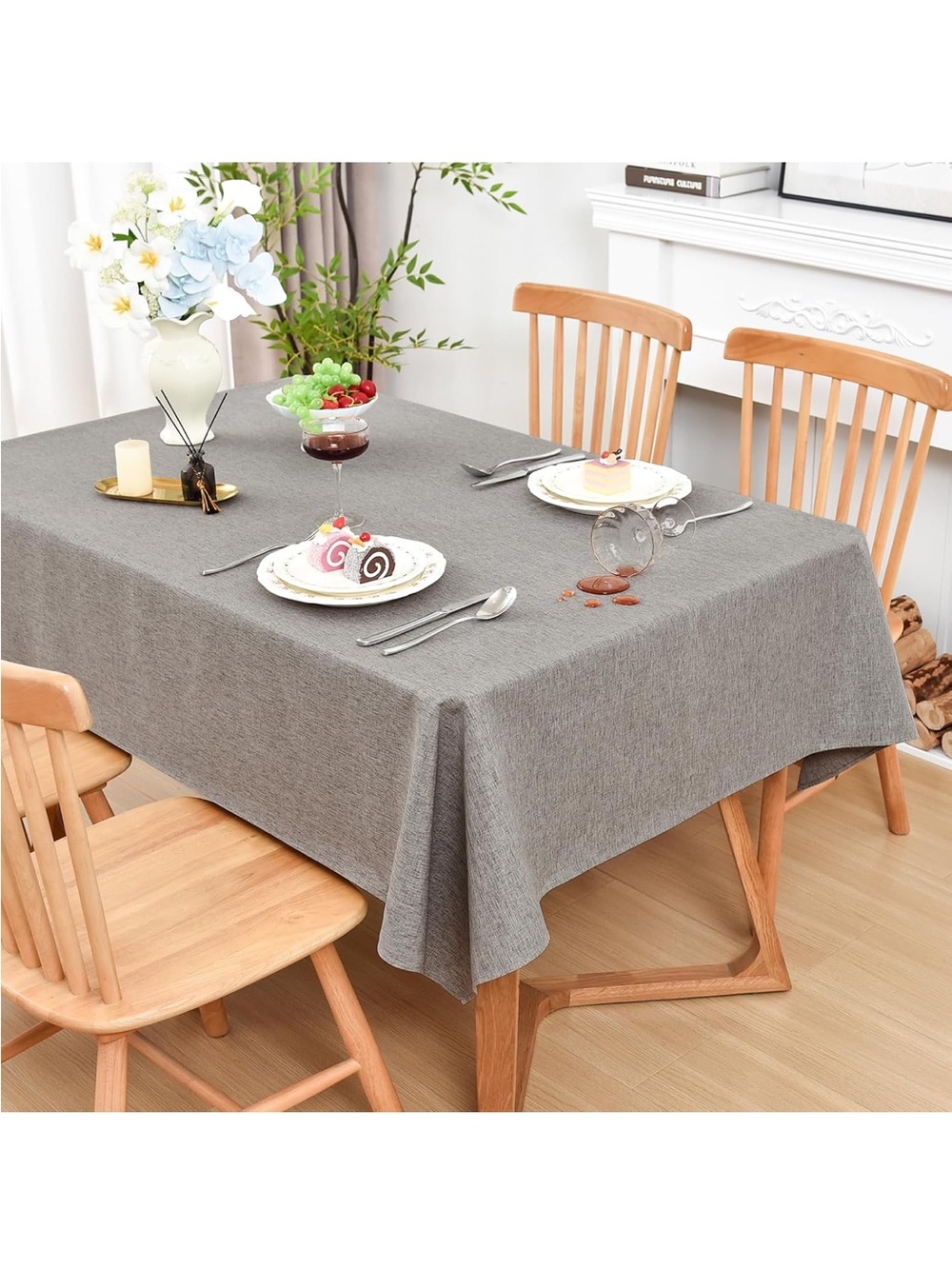 NEW Wolkemer Rectangle Tablecloth 54 x 108” Faux Linen Water and Stain Resistant